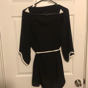 Black Gauze Overshirt with Bell Sleeves